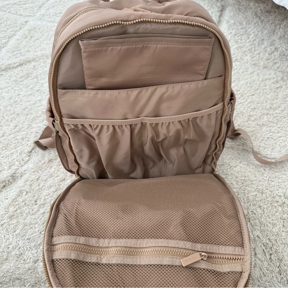 The Nylon Diaper Pack in Beige by Fawn Design - Beige